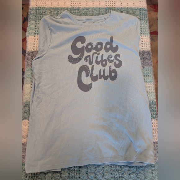 wonder nation Other - Girls Long Sleeve Blue SGood Vibes Club' Top Size xXL Size 18 Wonder Nation